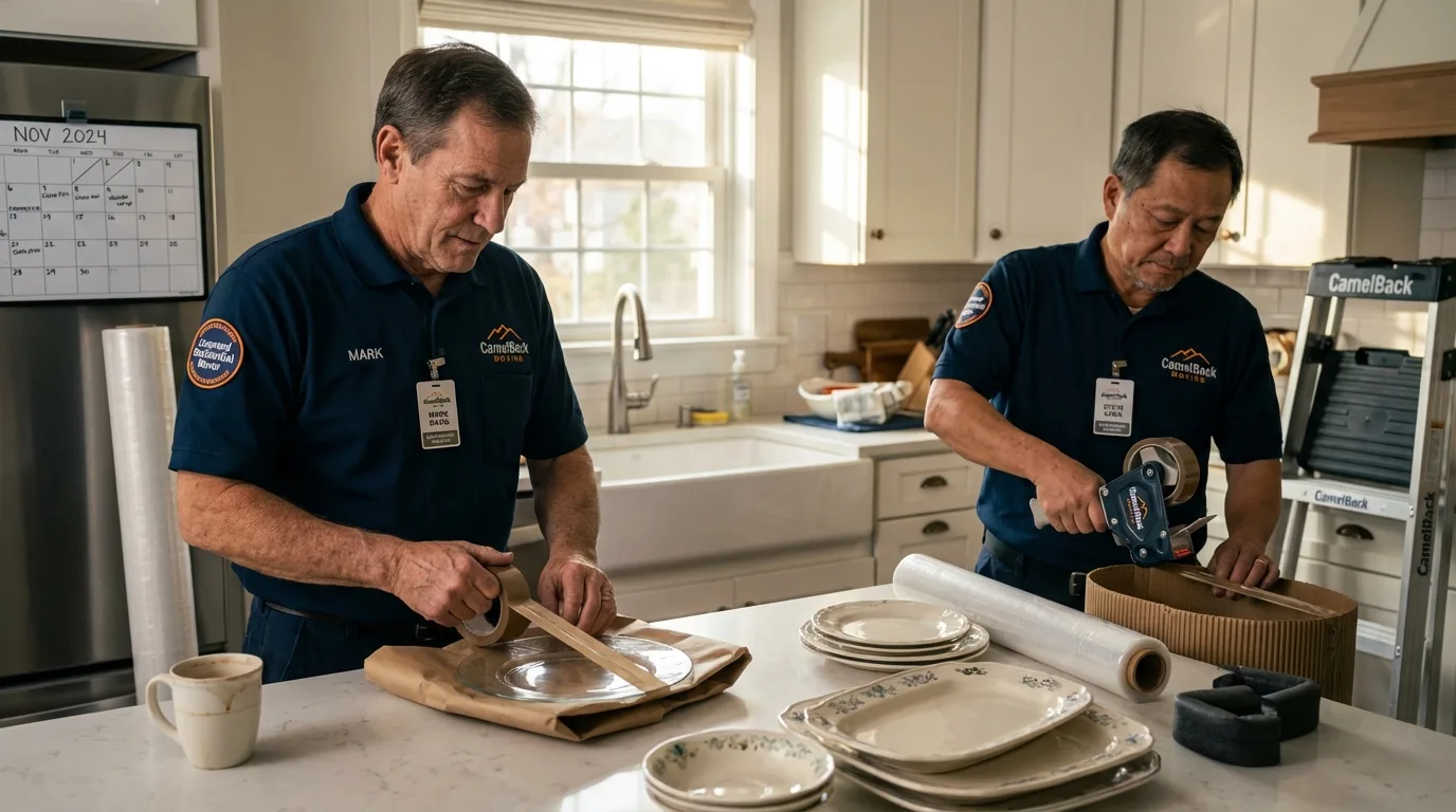 Professional crew packing kitchen dishware in Prince George, VA